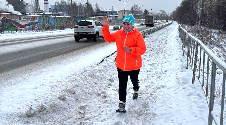Маршрут забега пролегал по тротуару вдоль Северского пруда Маршрут забега пролегал по тротуару вдоль Северского пруда