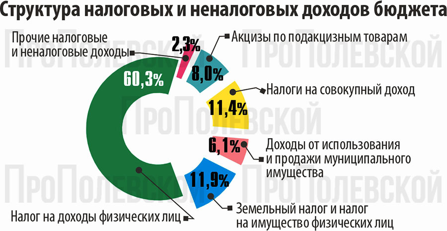 Структура налоговых и неналоговых доходов бюджета Полевского городского округа